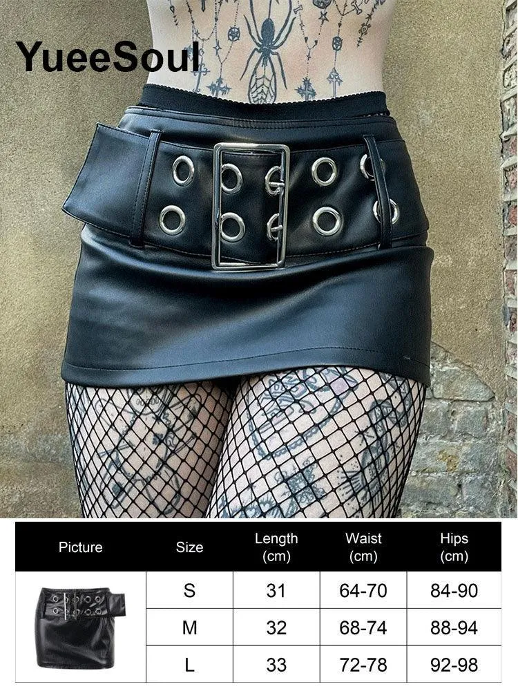 High Waist Goth Dark Mini Skirt