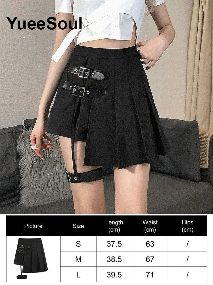 High Waist Goth Dark Mini Skirt