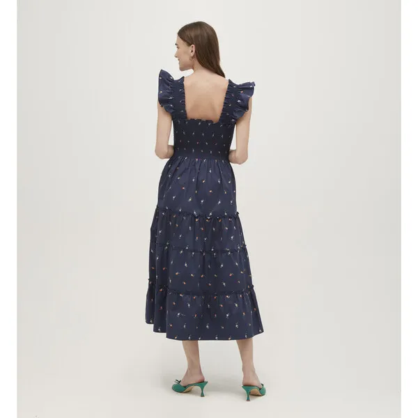 Hill House Home Women's Ellie Nap Dress, Petite Fleur in Navy