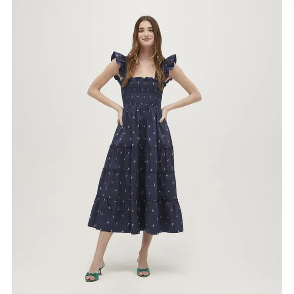 Hill House Home Women's Ellie Nap Dress, Petite Fleur in Navy