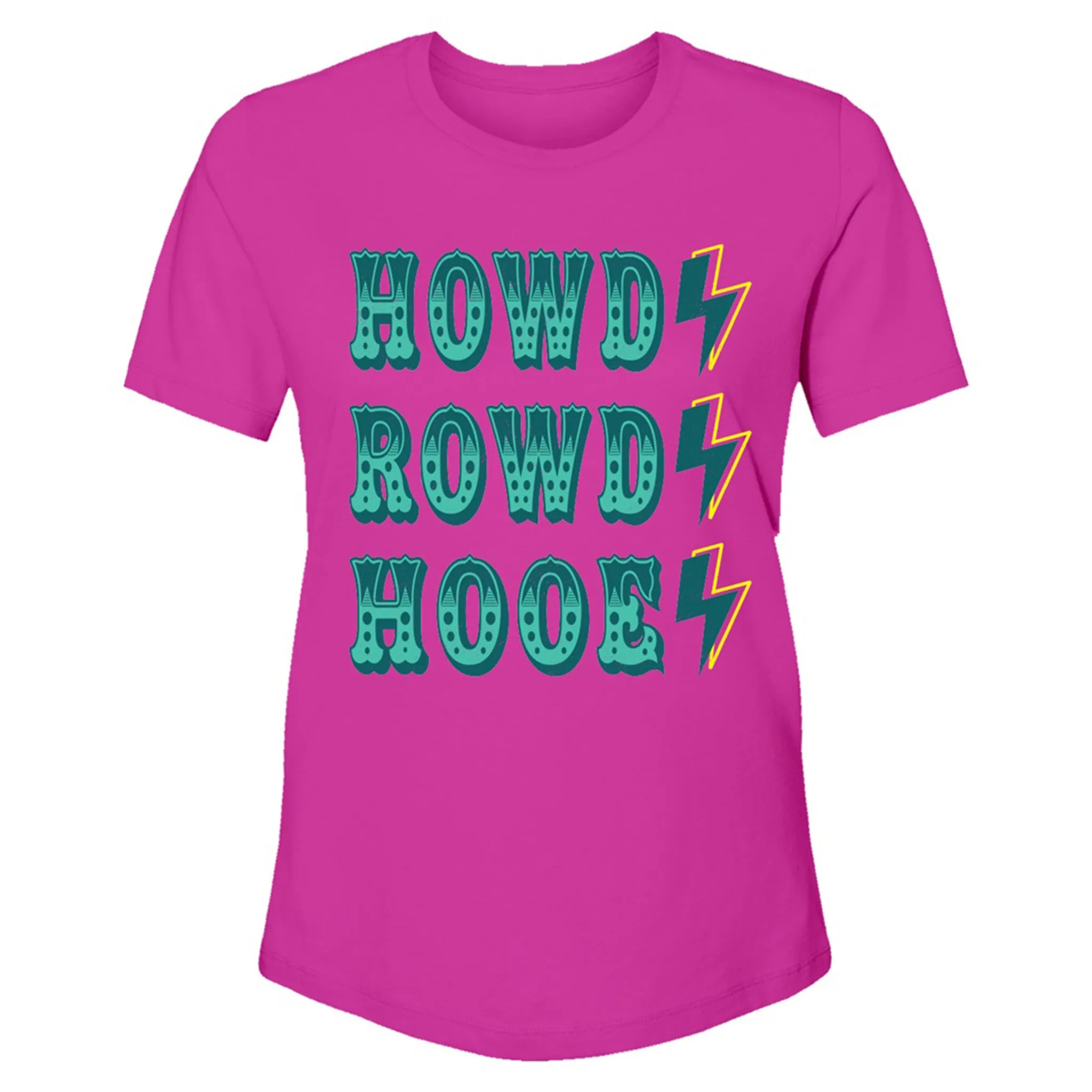 Hooey Howdy Rowdy Hooey Fuchsia with Teal T-Shirt