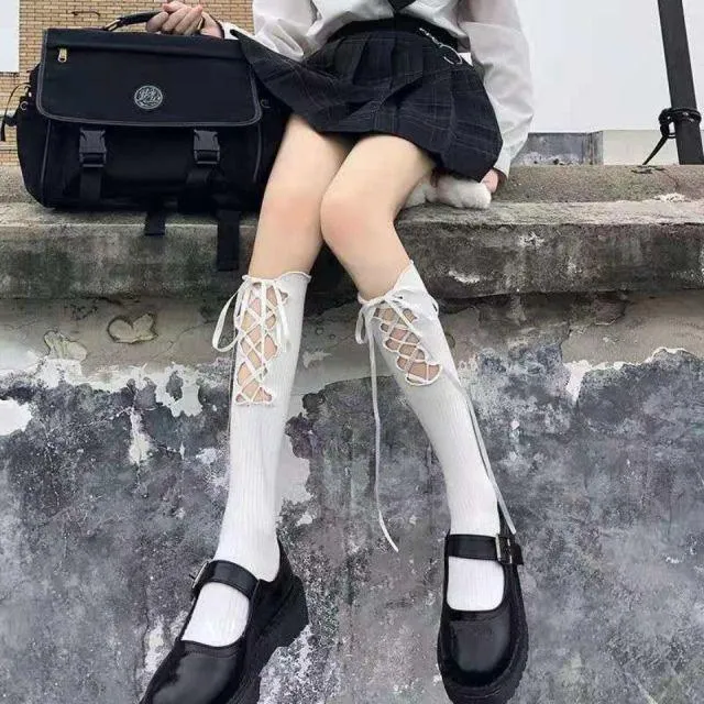 Hot Girl Bone Bow Socks Streetwear