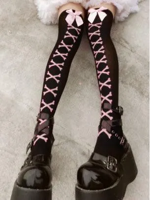 Hot Girl Bone Bow Socks Streetwear