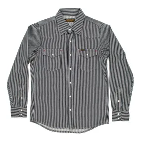 Iron Heart - IHSH-07 Hickory Stripe Western Shirt - Indigo