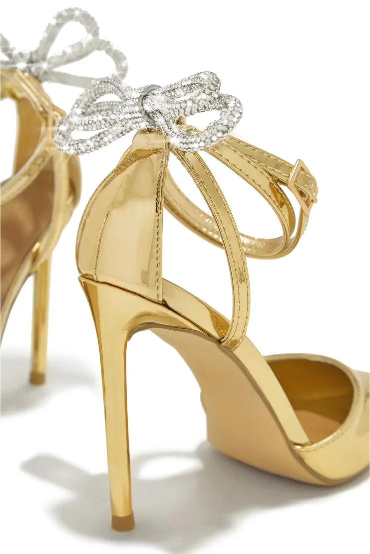 Jessica Gold Chrome Pointed Stiletto