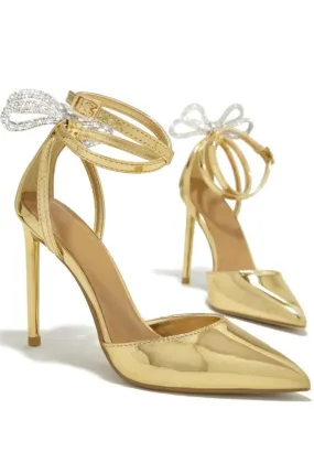 Jessica Gold Chrome Pointed Stiletto