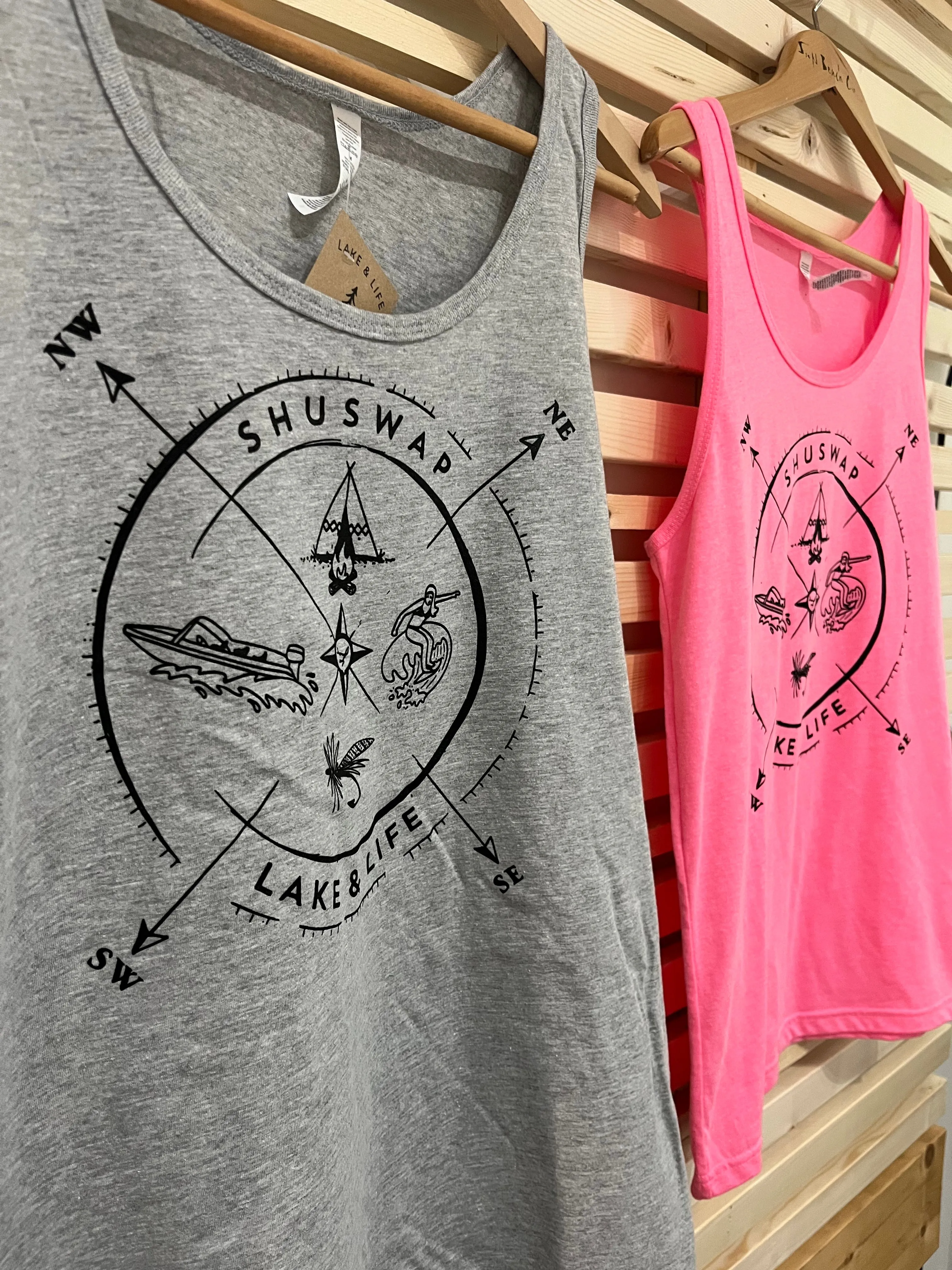 Lake + Life Shuswap Summer Compass  Unisex Tank Top