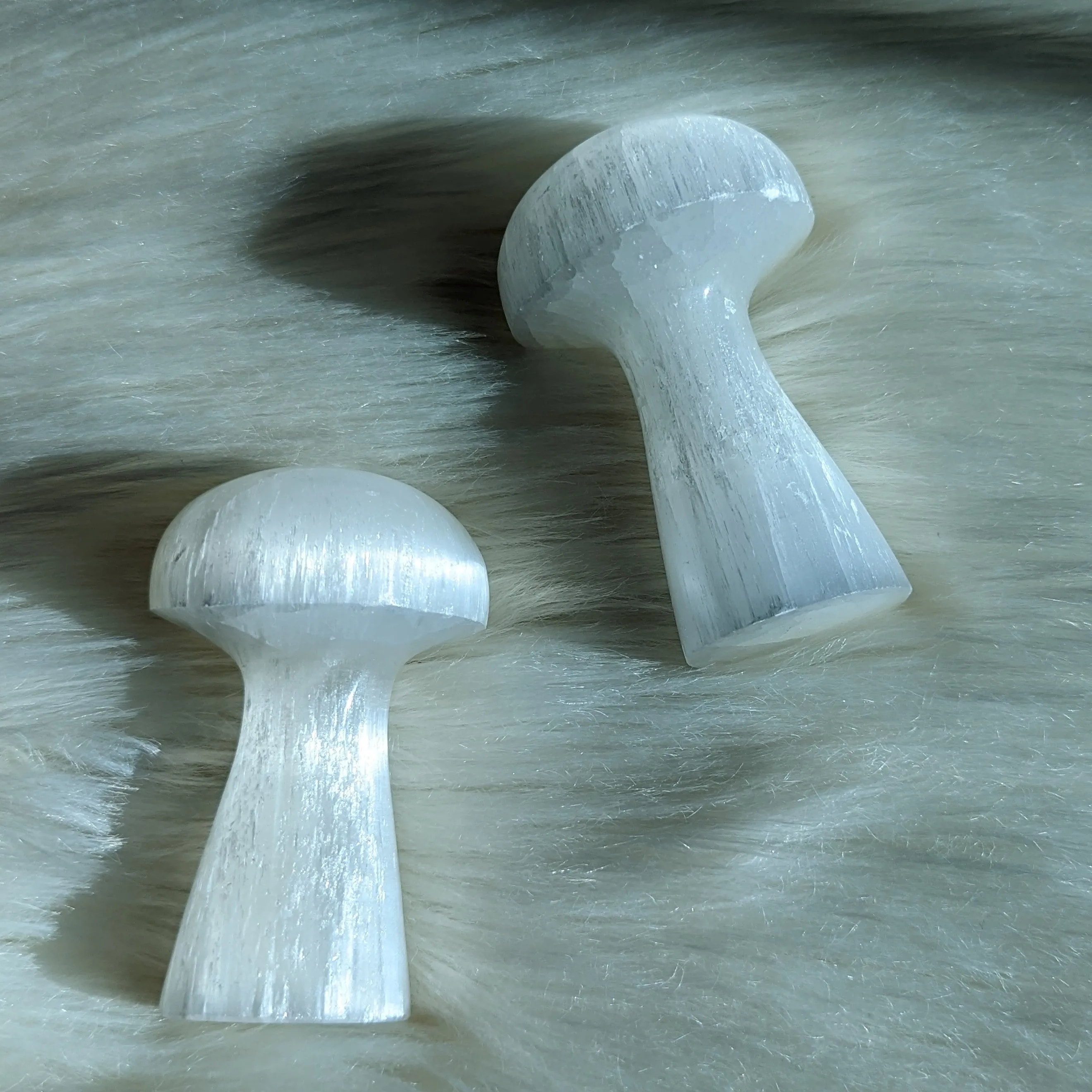 Magical Selenite Mushroom Carving (one)