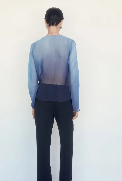 MANGO  |Semi-transparent wrap blouse