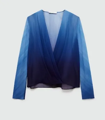 MANGO  |Semi-transparent wrap blouse