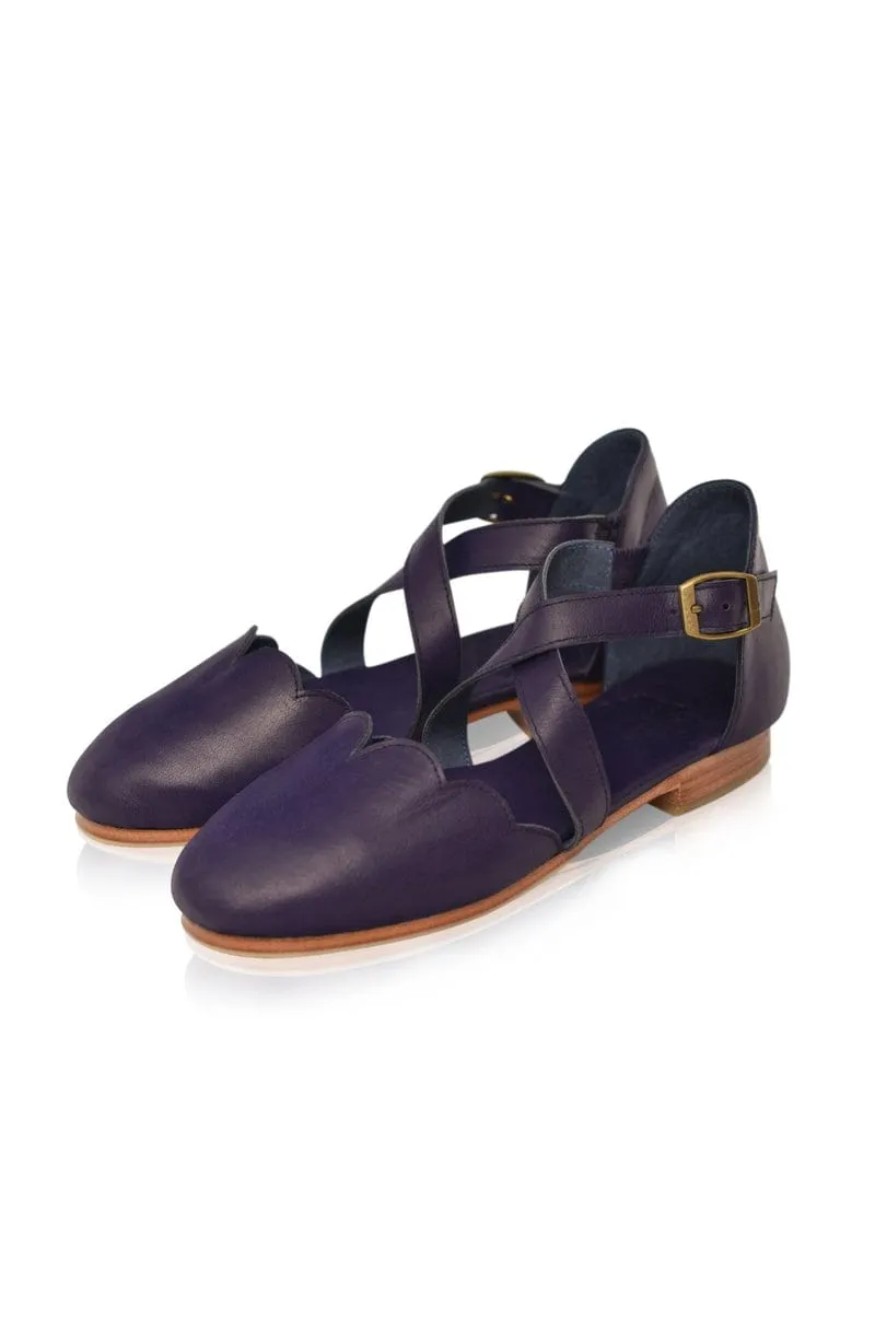 Mangrove Leather Flats in Deep Purple