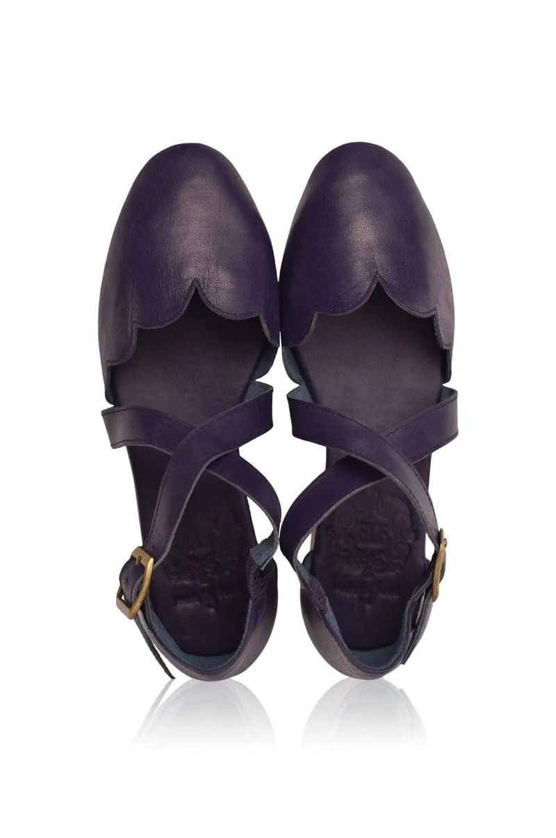 Mangrove Leather Flats in Deep Purple