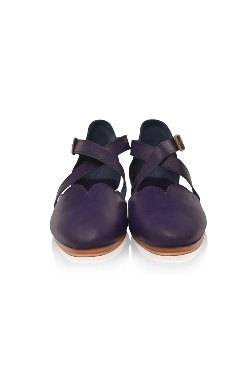 Mangrove Leather Flats in Deep Purple