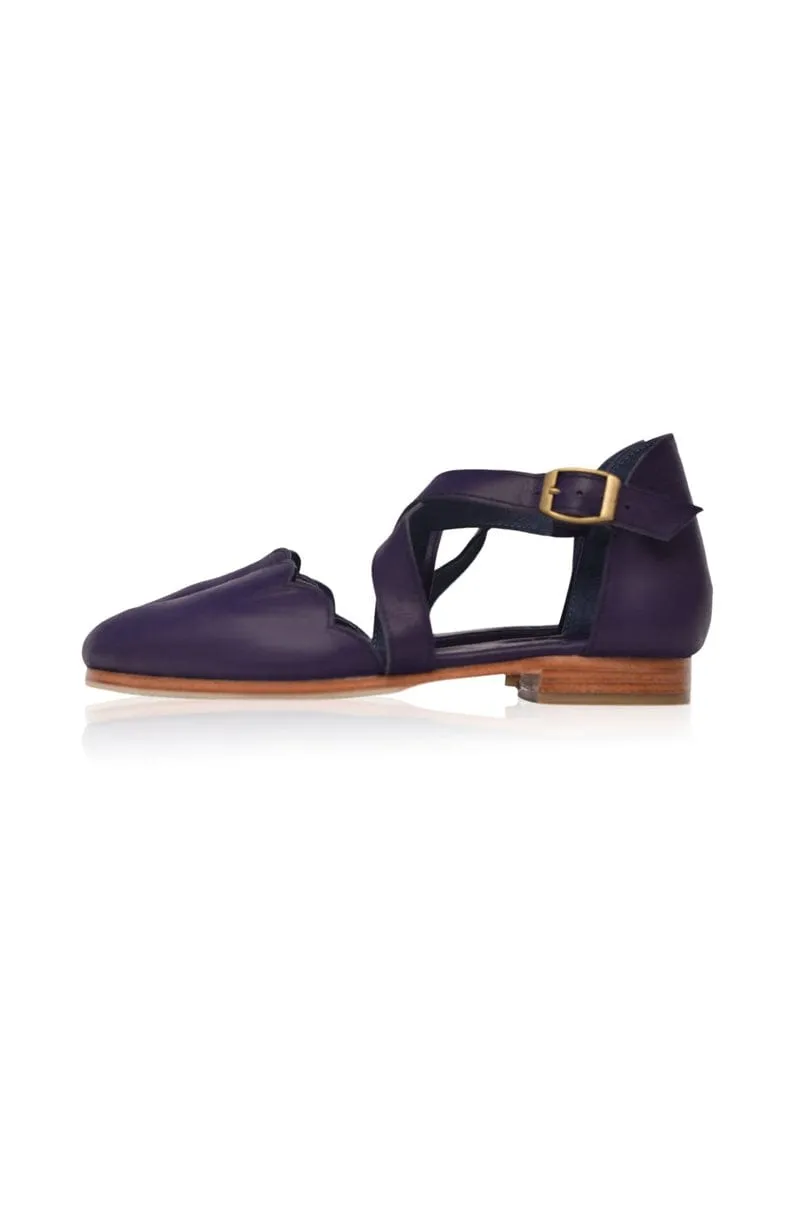 Mangrove Leather Flats in Deep Purple