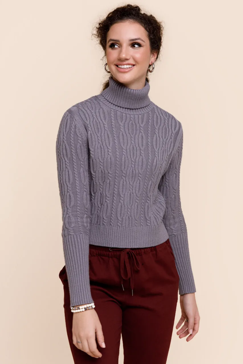 Miranda Cable Knit Turtleneck Sweater