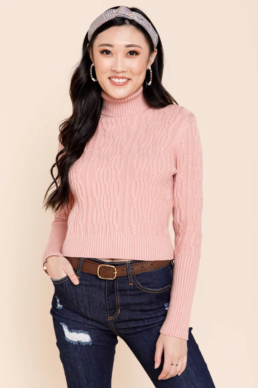 Miranda Cable Knit Turtleneck Sweater