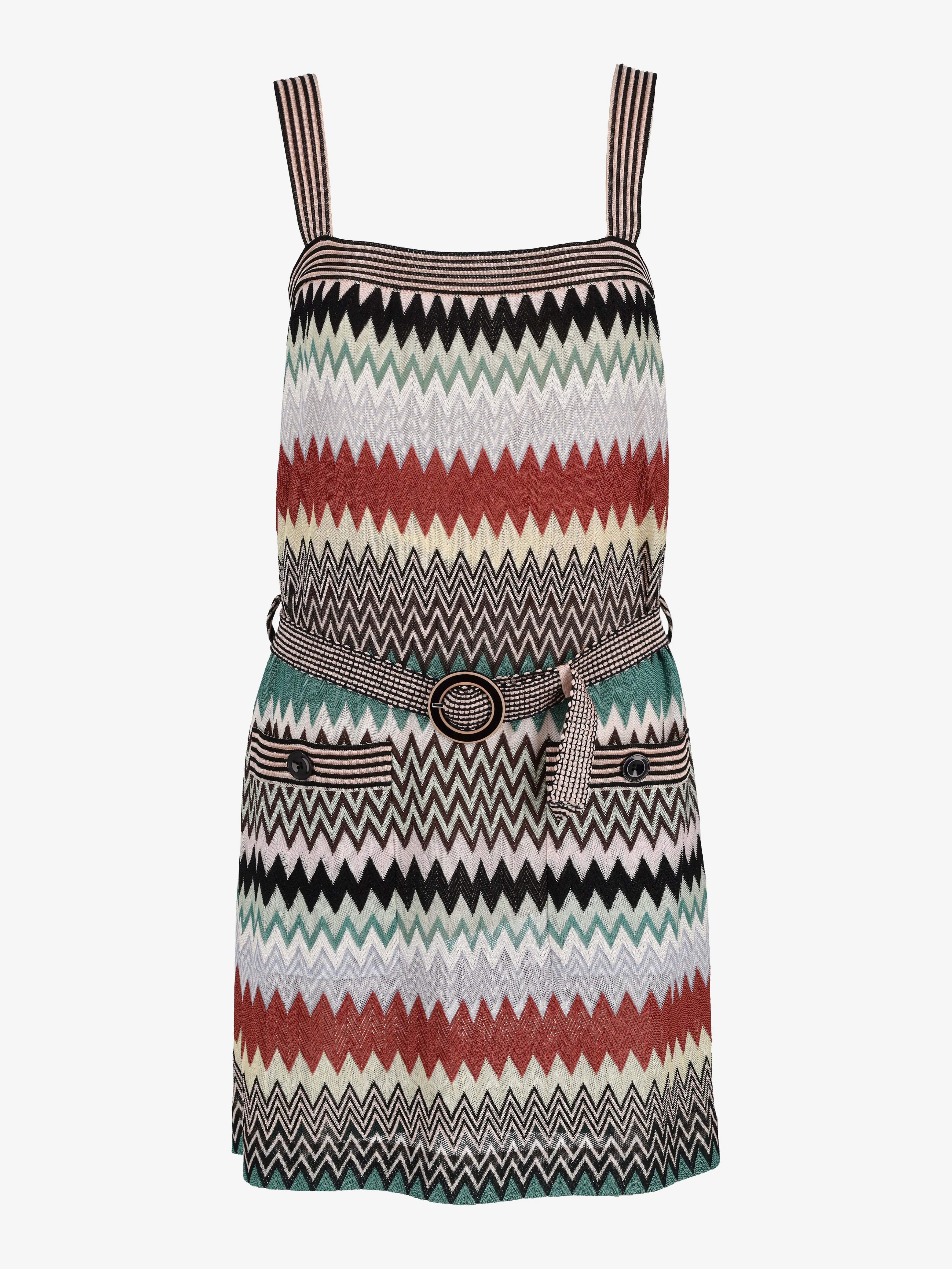 Missoni Knitted Mini Belted Dress - 80s