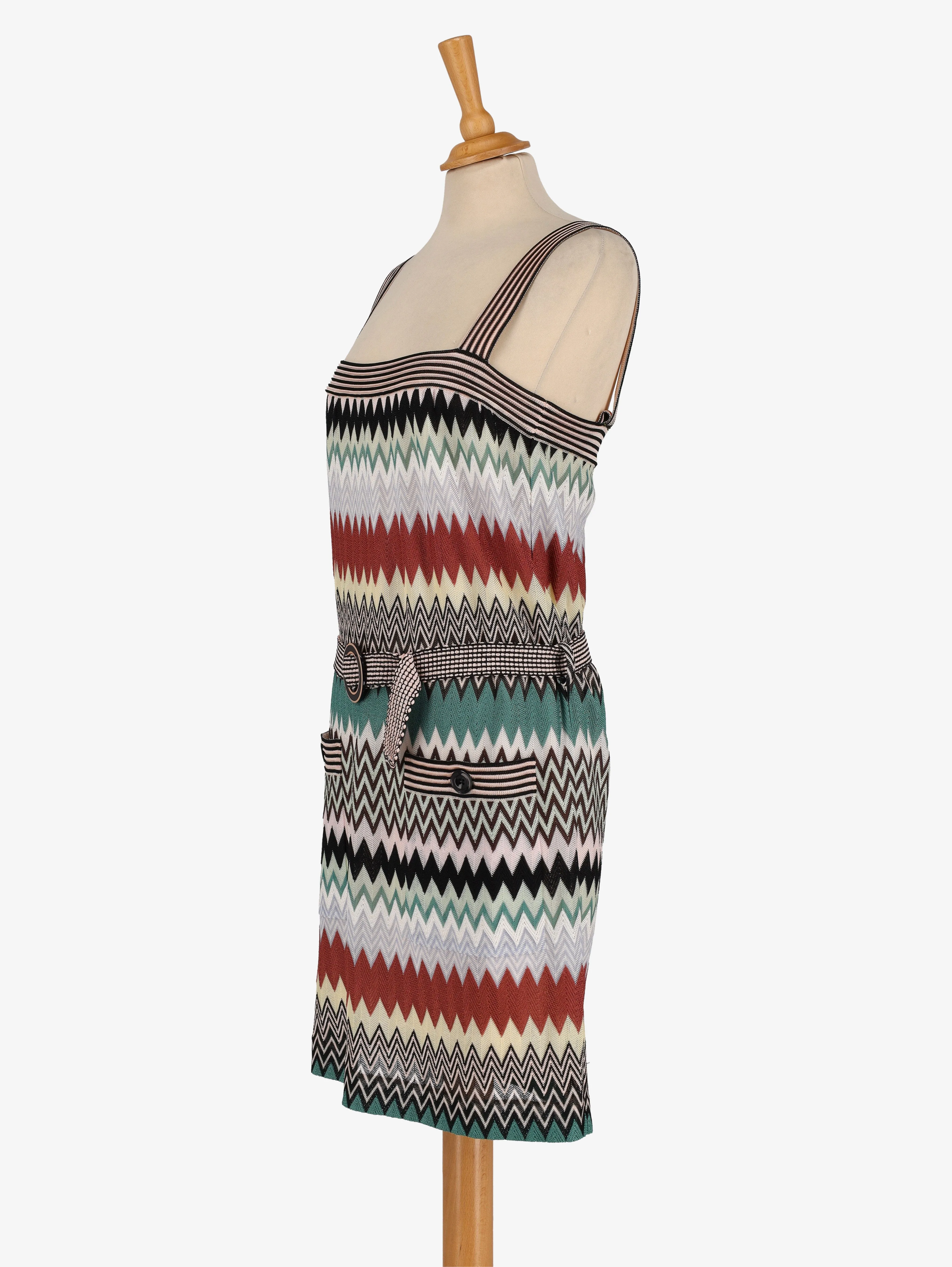 Missoni Knitted Mini Belted Dress - 80s