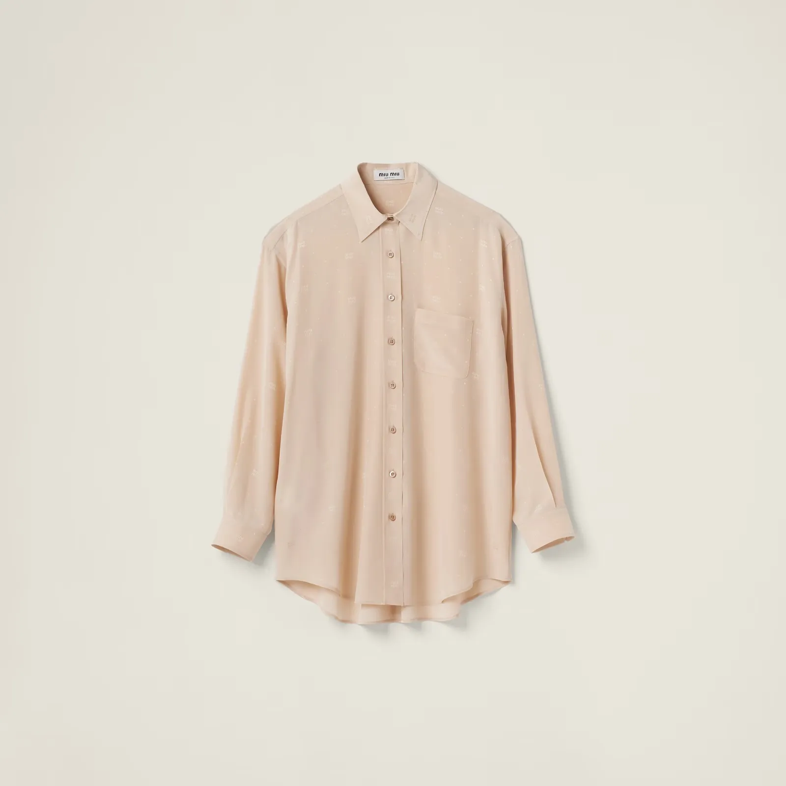 MiuMiu  |Casual Style Silk Long Sleeves Elegant Style Bridal Logo