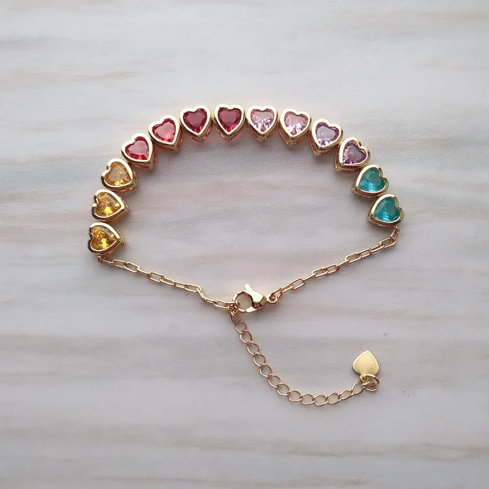 Multicolor Hearts Bracelet