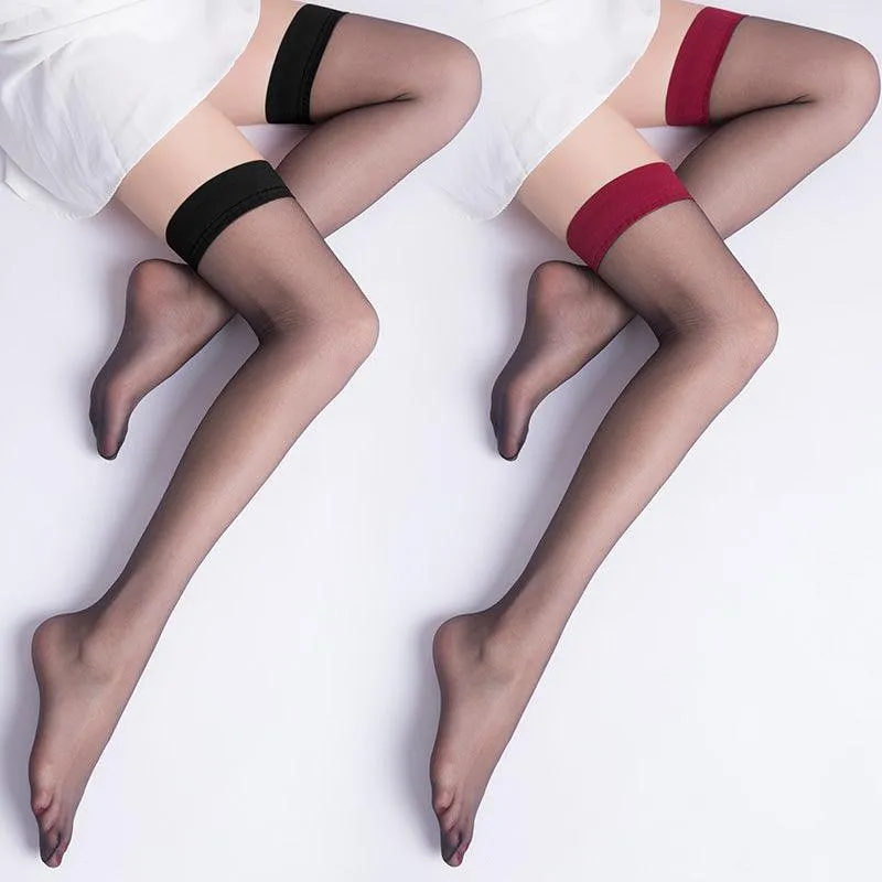 Non-slip Silicone Stockings Wide Rib Top Over Knee Socks