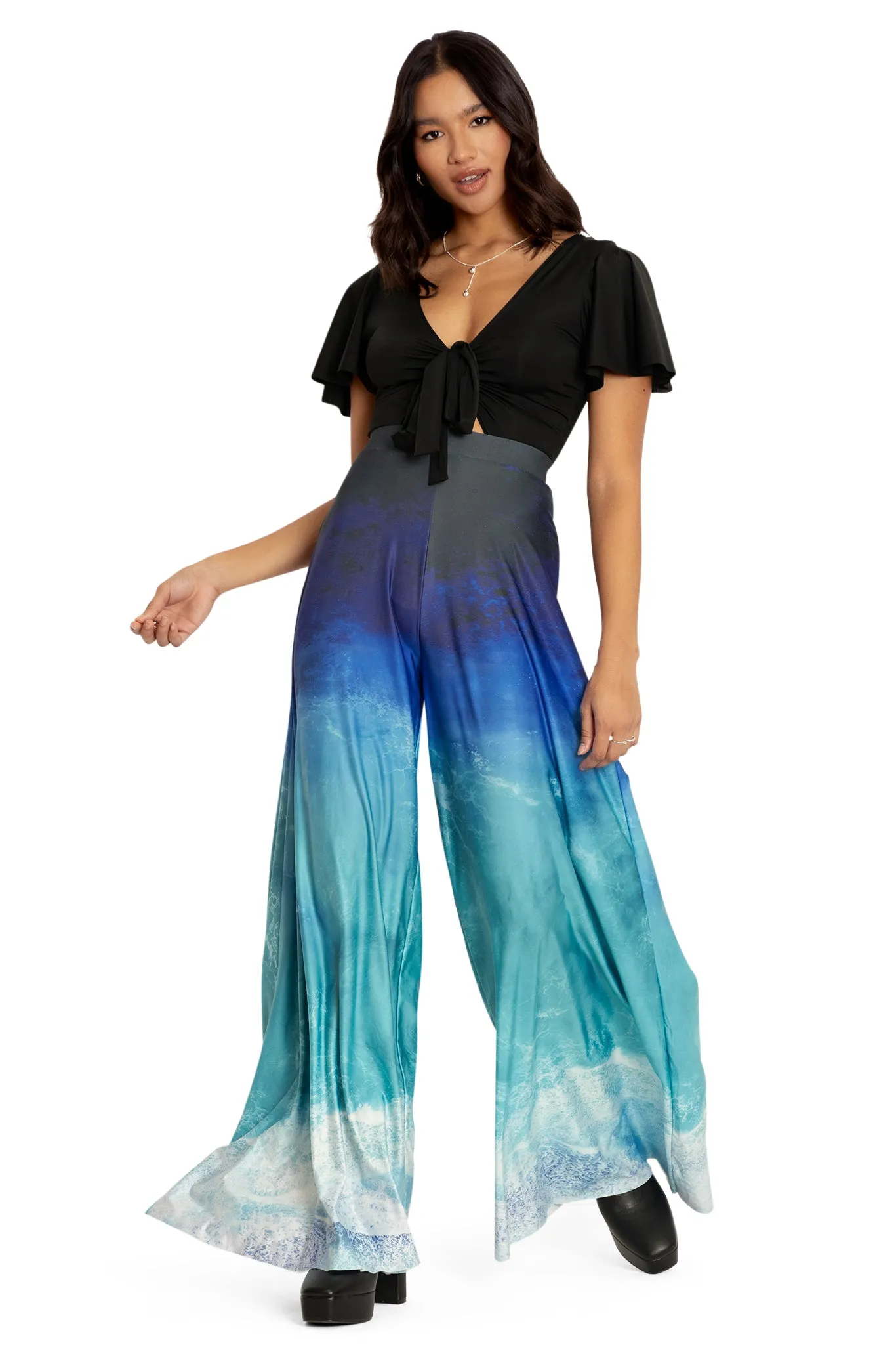 Ocean Waves Palazzo Pants