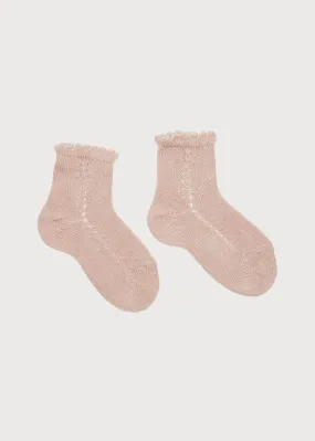 Openwork short socks - Dusty Pink (3mths-8yrs)