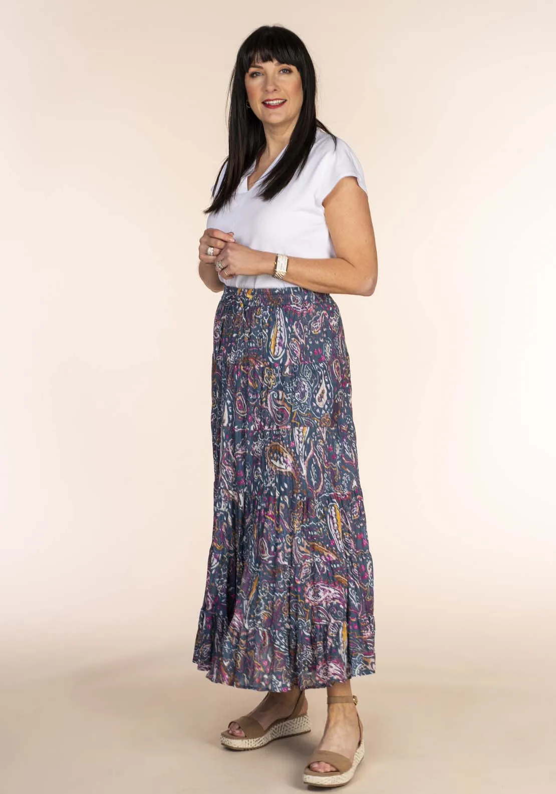 Paisley Print Cotton Skirt