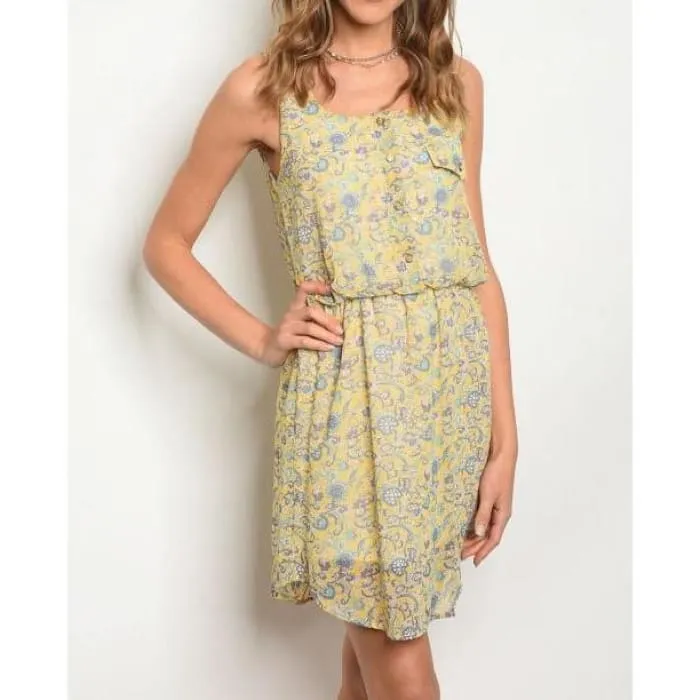 Pale Yellow Paisley Dress