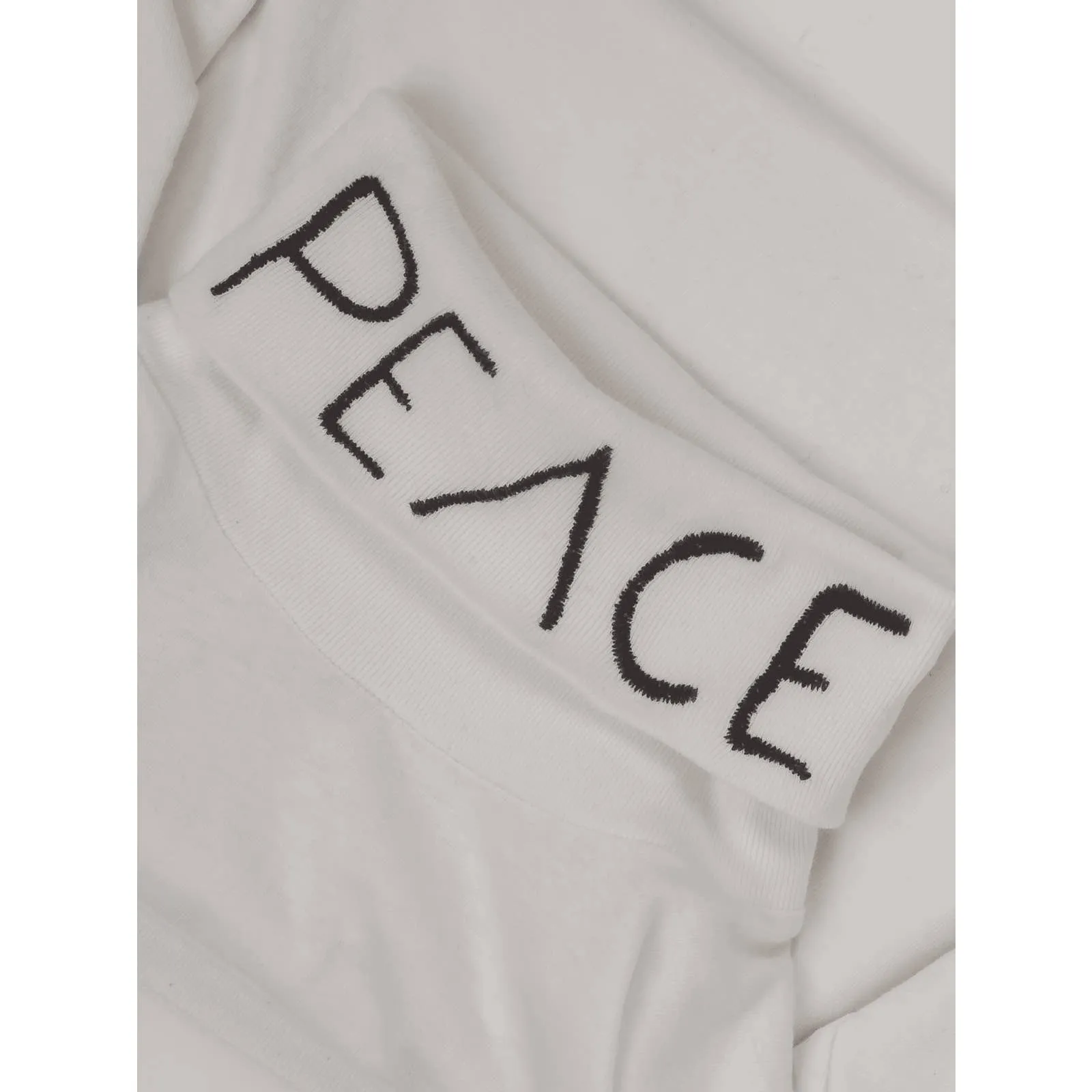 Peace Embroidered Turtleneck