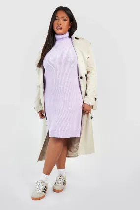 Plus Turtleneck Sweater Dress