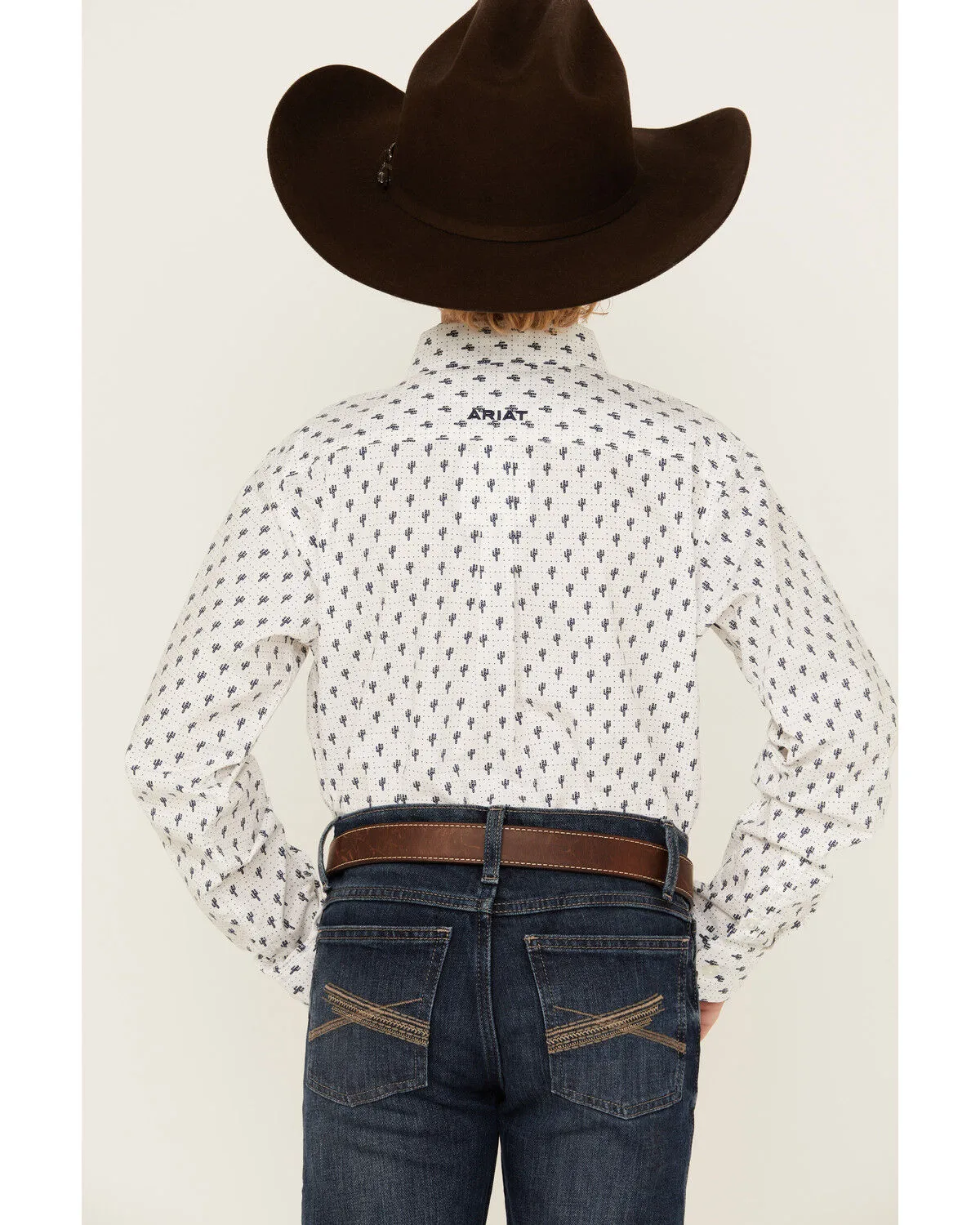 Product Name:  Ariat Boys' Parker Cactus Print Long Sleeve Button-Down Western Shirt