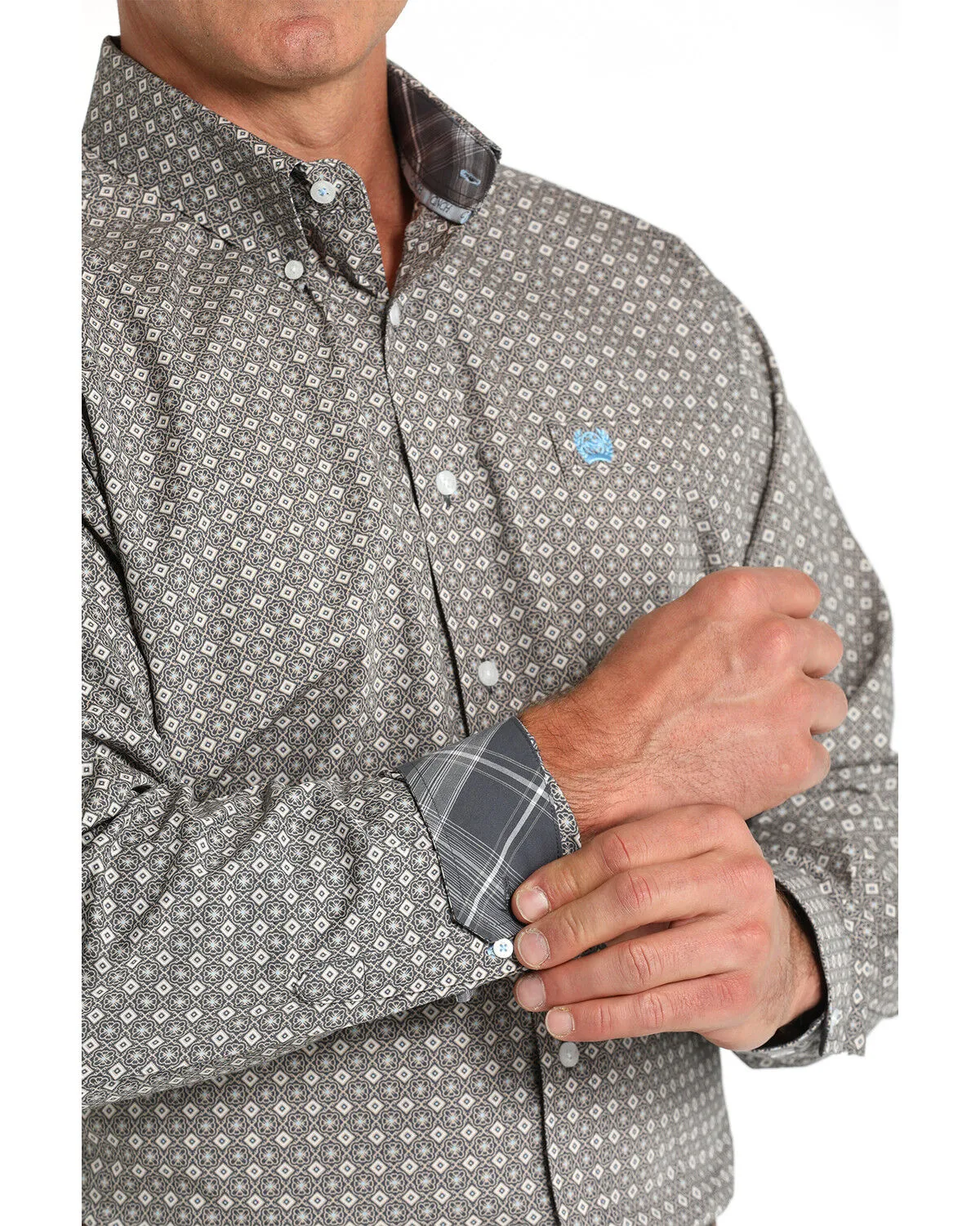 Product Name:  Cinch Men's Geo Print Long Sleeve Button-Down Western Shirt