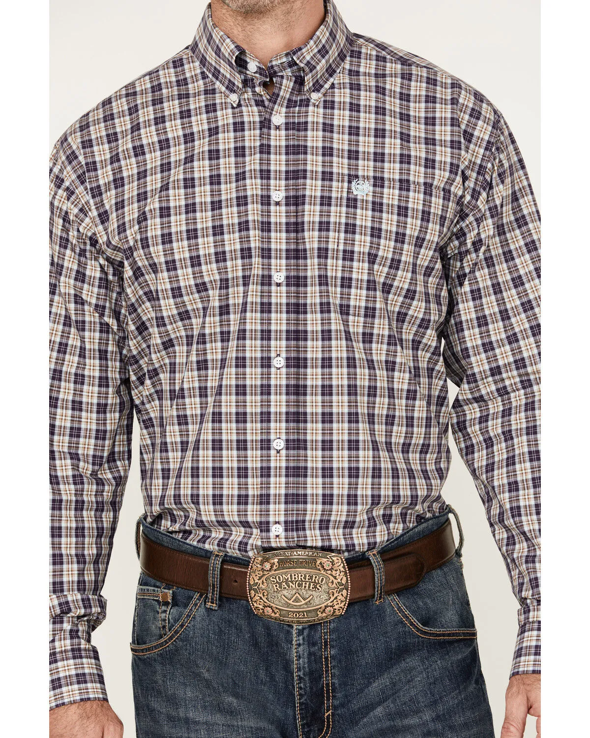 Product Name:  Cinch Men's Plaid Print Long Sleeve Button-Down Western Shirt