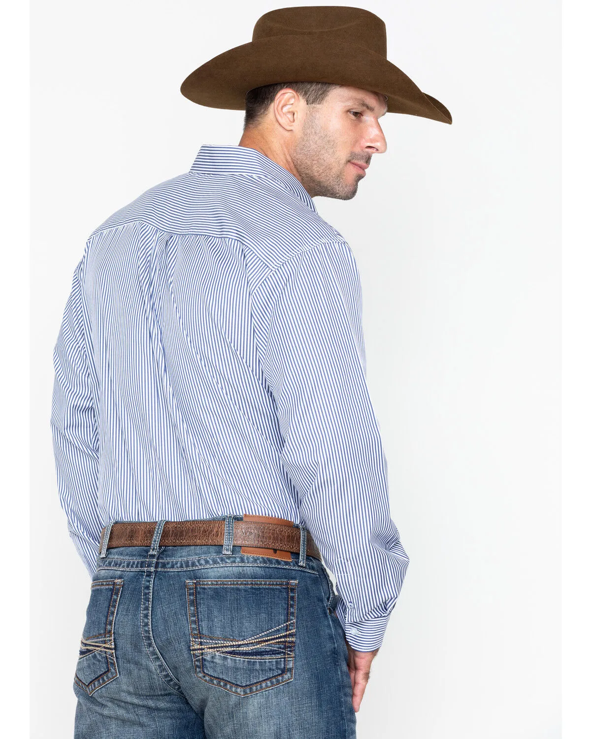 Product Name:  Cinch Men's Royal Blue Striped Western Shirt - Big & Tall