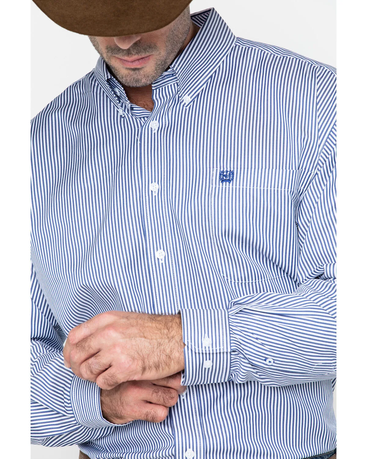 Product Name:  Cinch Men's Royal Blue Striped Western Shirt - Big & Tall