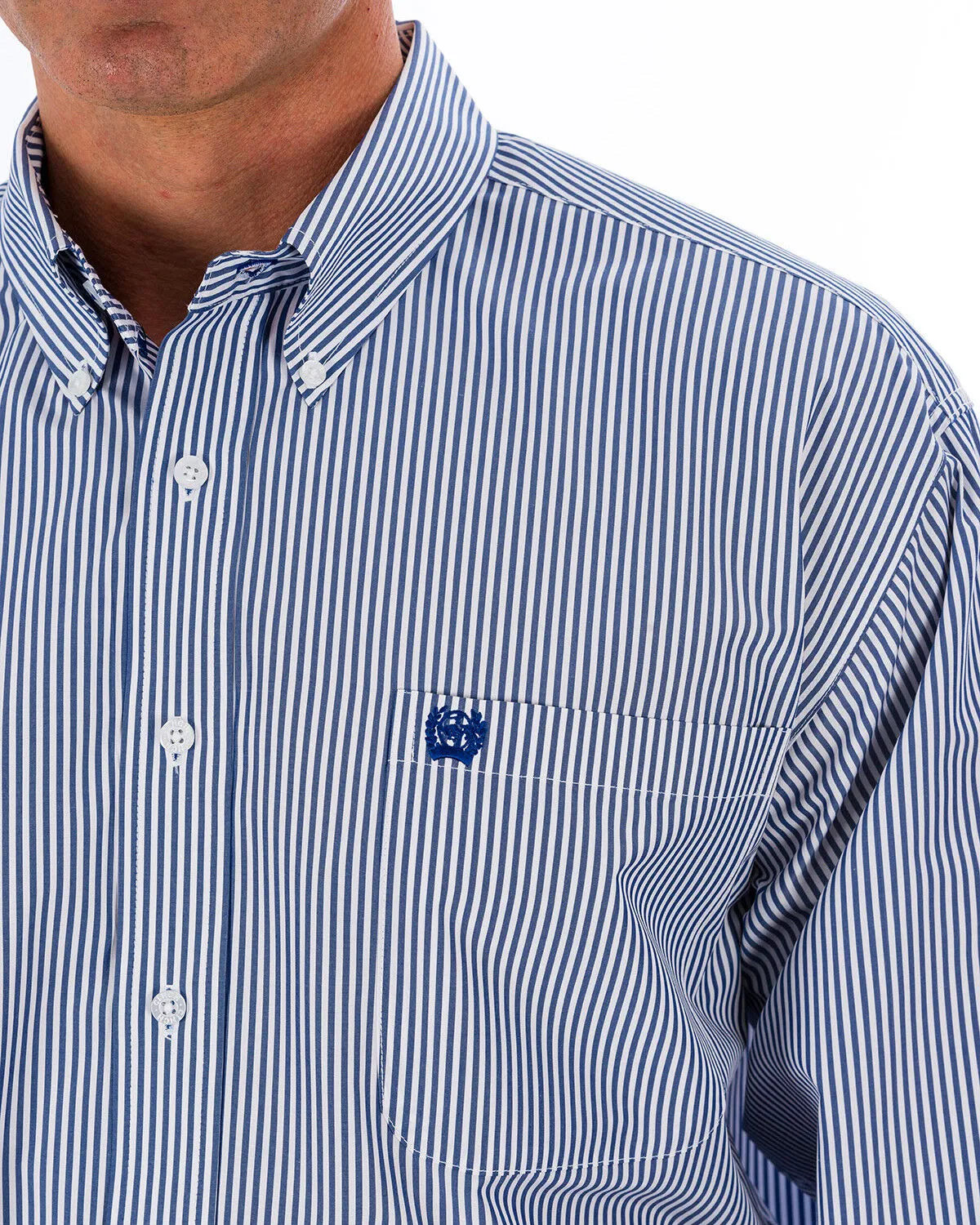 Product Name:  Cinch Men's Royal Blue Striped Western Shirt - Big & Tall