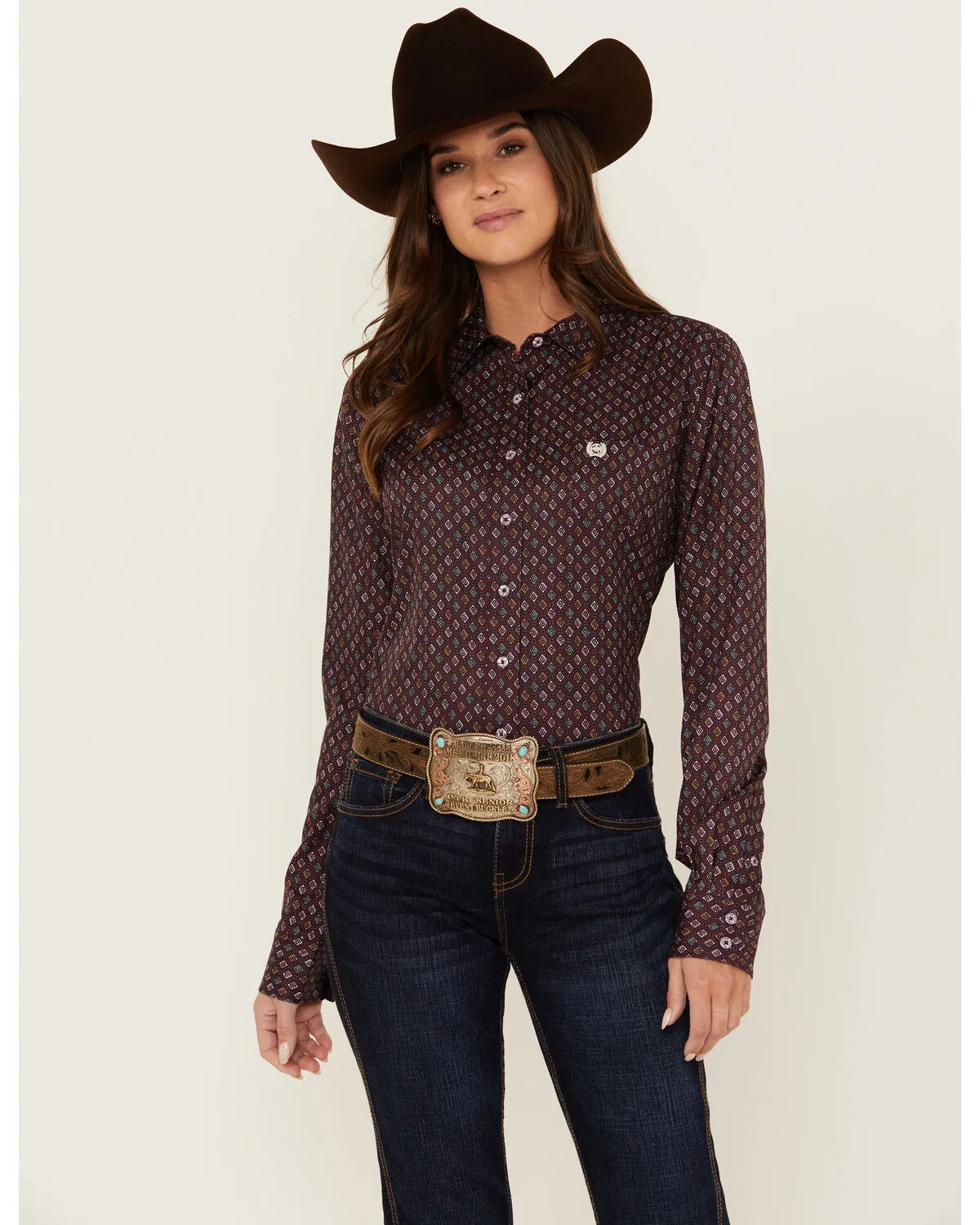 Product Name:  Cinch Women's ARENAFLEX Printed Long Sleeve Button-Down Western Shirt