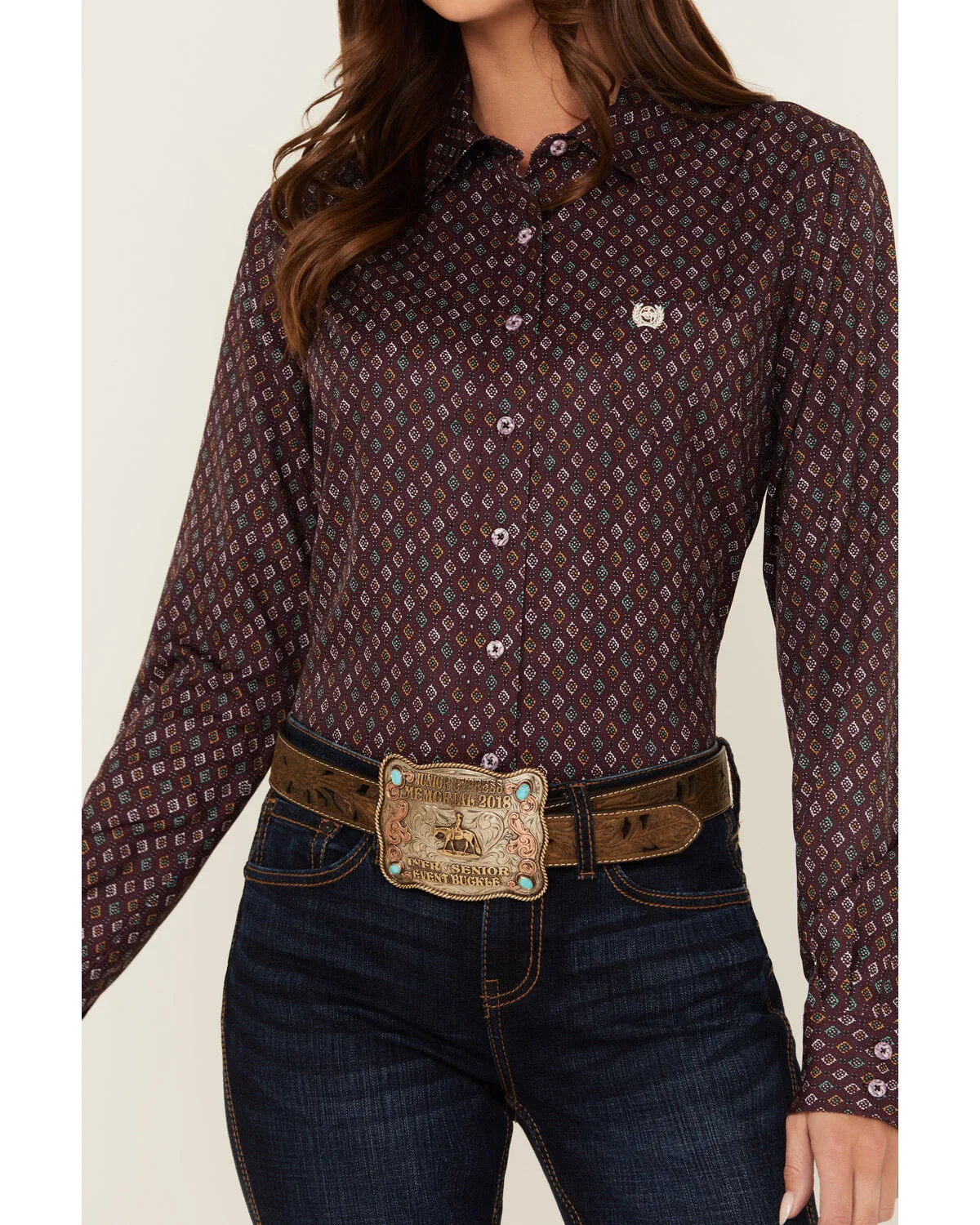 Product Name:  Cinch Women's ARENAFLEX Printed Long Sleeve Button-Down Western Shirt