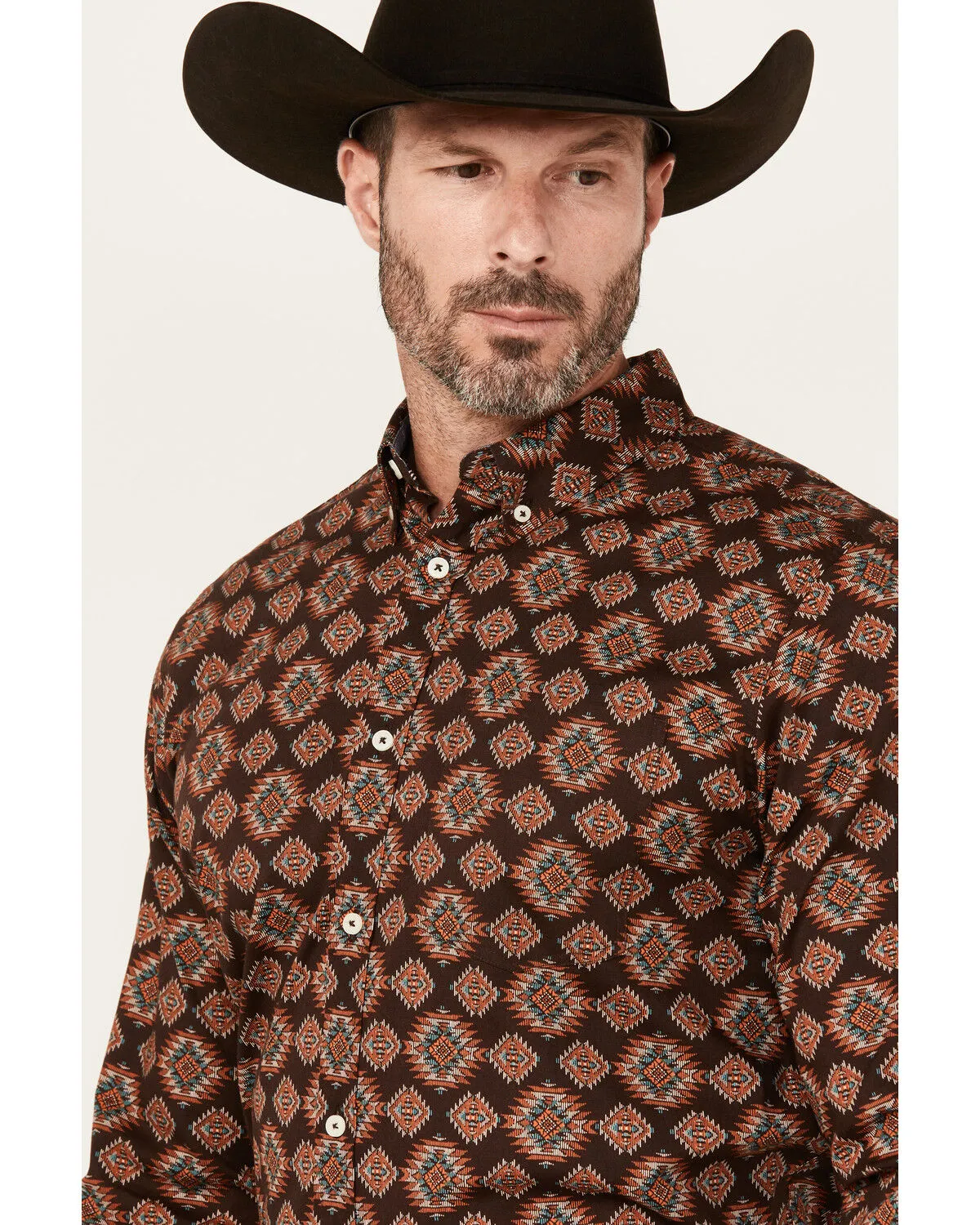 Product Name:  Cody James Men's Bite The Bullet Southwestern Print Long Sleeve Button-Down Stretch Western Shirt - Tall