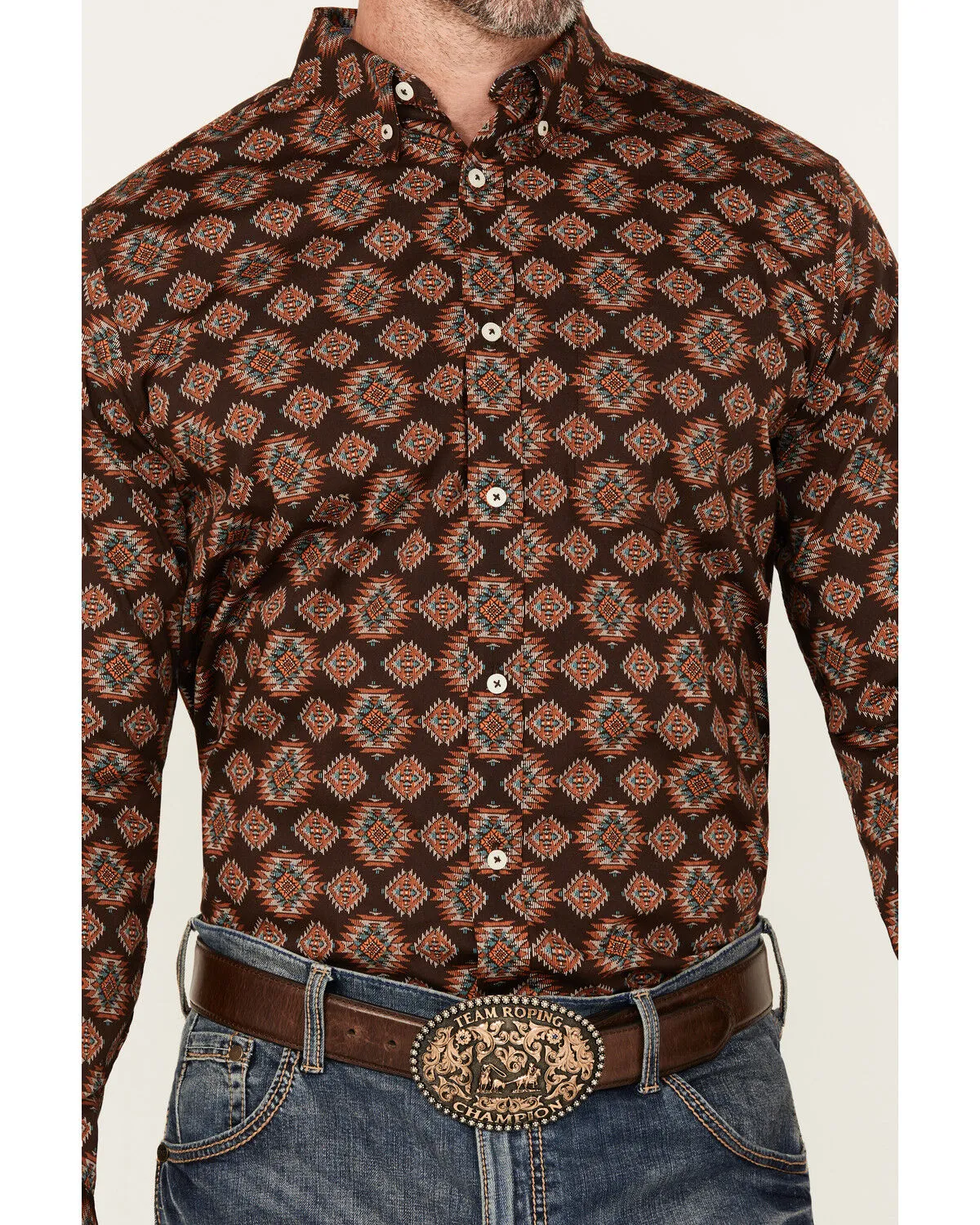 Product Name:  Cody James Men's Bite The Bullet Southwestern Print Long Sleeve Button-Down Stretch Western Shirt - Tall