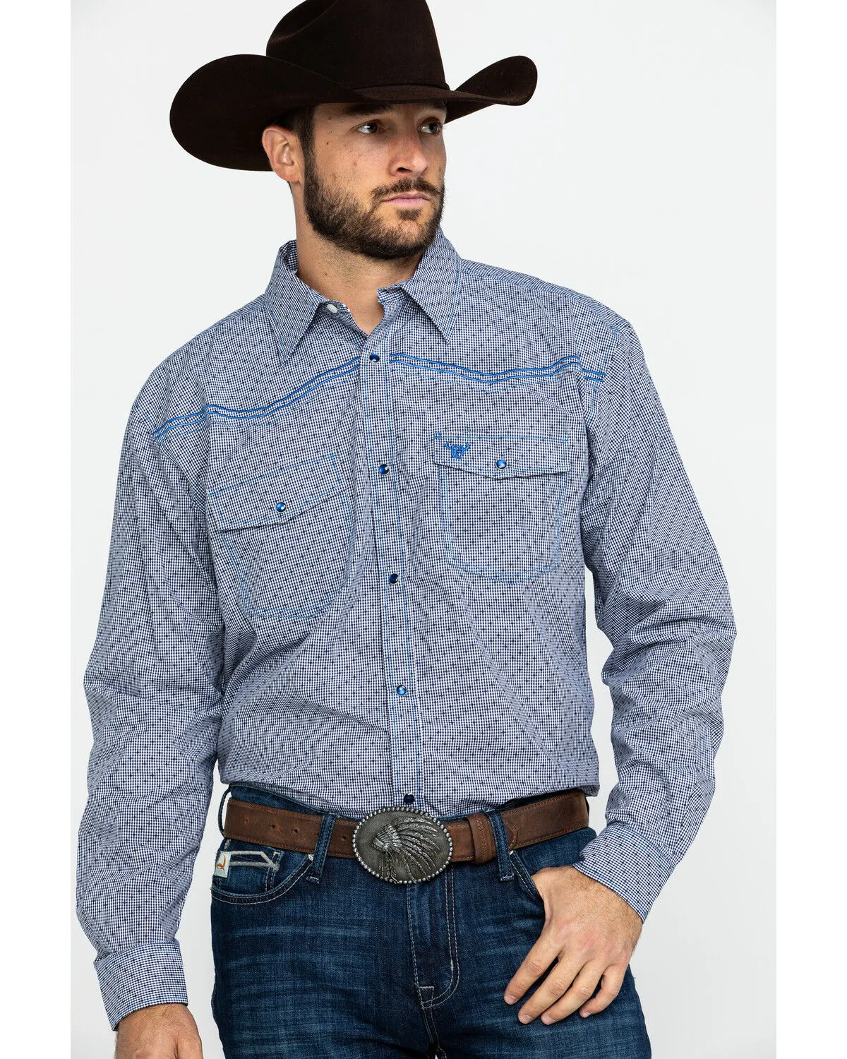 Product Name:  Cowboy Hardware Men's Dobby Print Long Sleeve Western Shirt