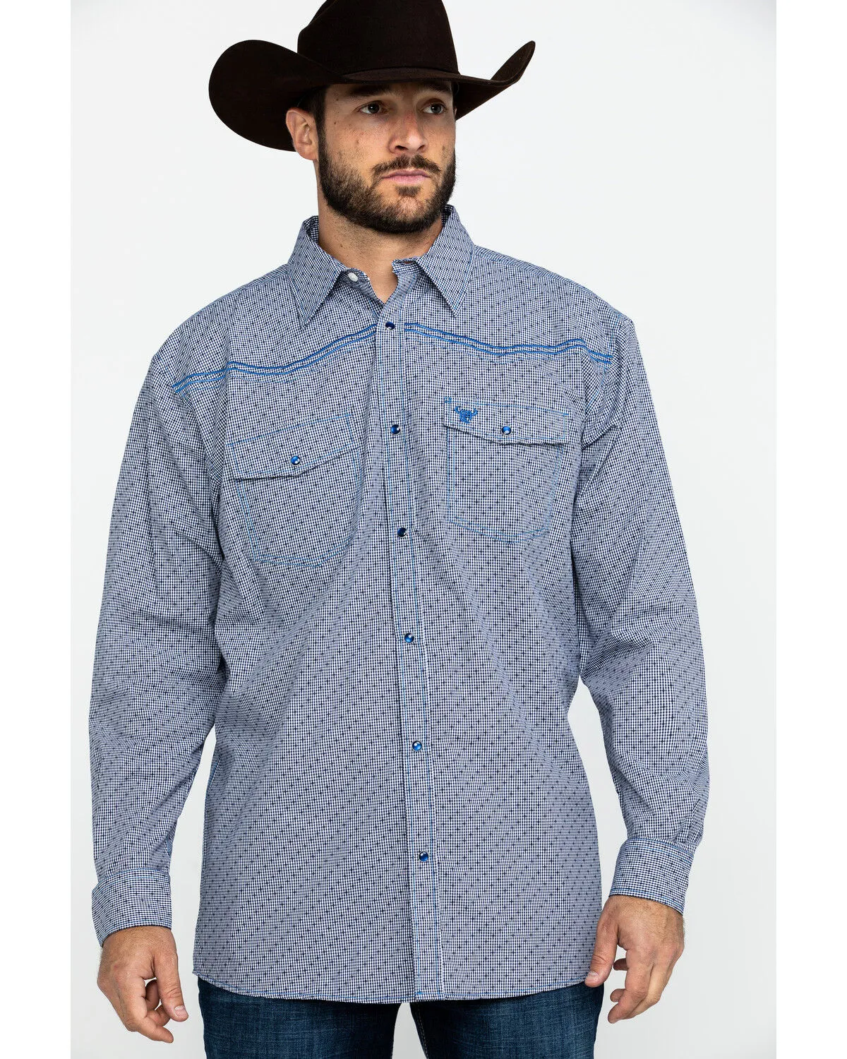 Product Name:  Cowboy Hardware Men's Dobby Print Long Sleeve Western Shirt