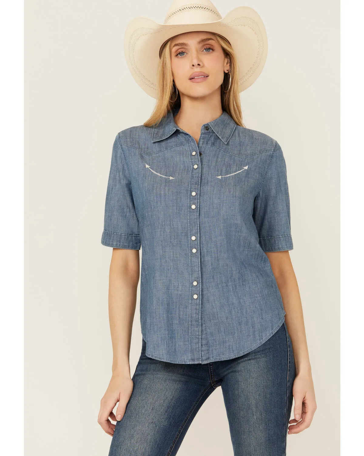 Product Name:  Cruel Girl Women's Short Sleeve Snap Western Shirt