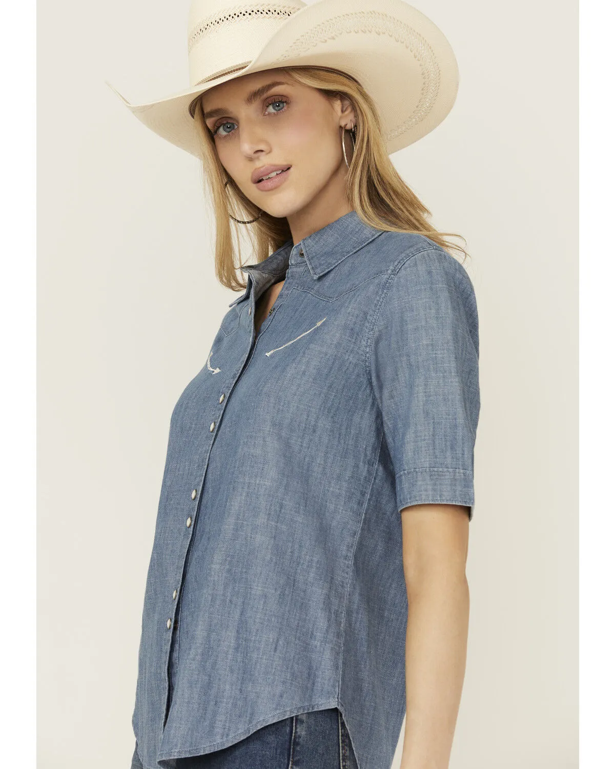 Product Name:  Cruel Girl Women's Short Sleeve Snap Western Shirt