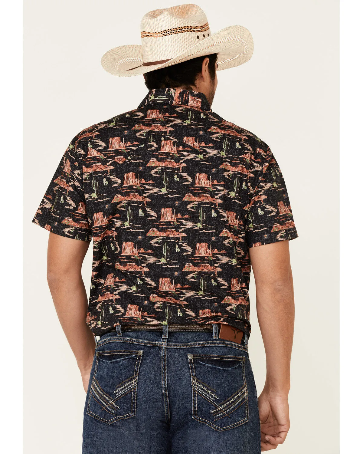 Product Name:  Dale Brisby Men's Desert Novelty Print Short Sleeve Western Shirt