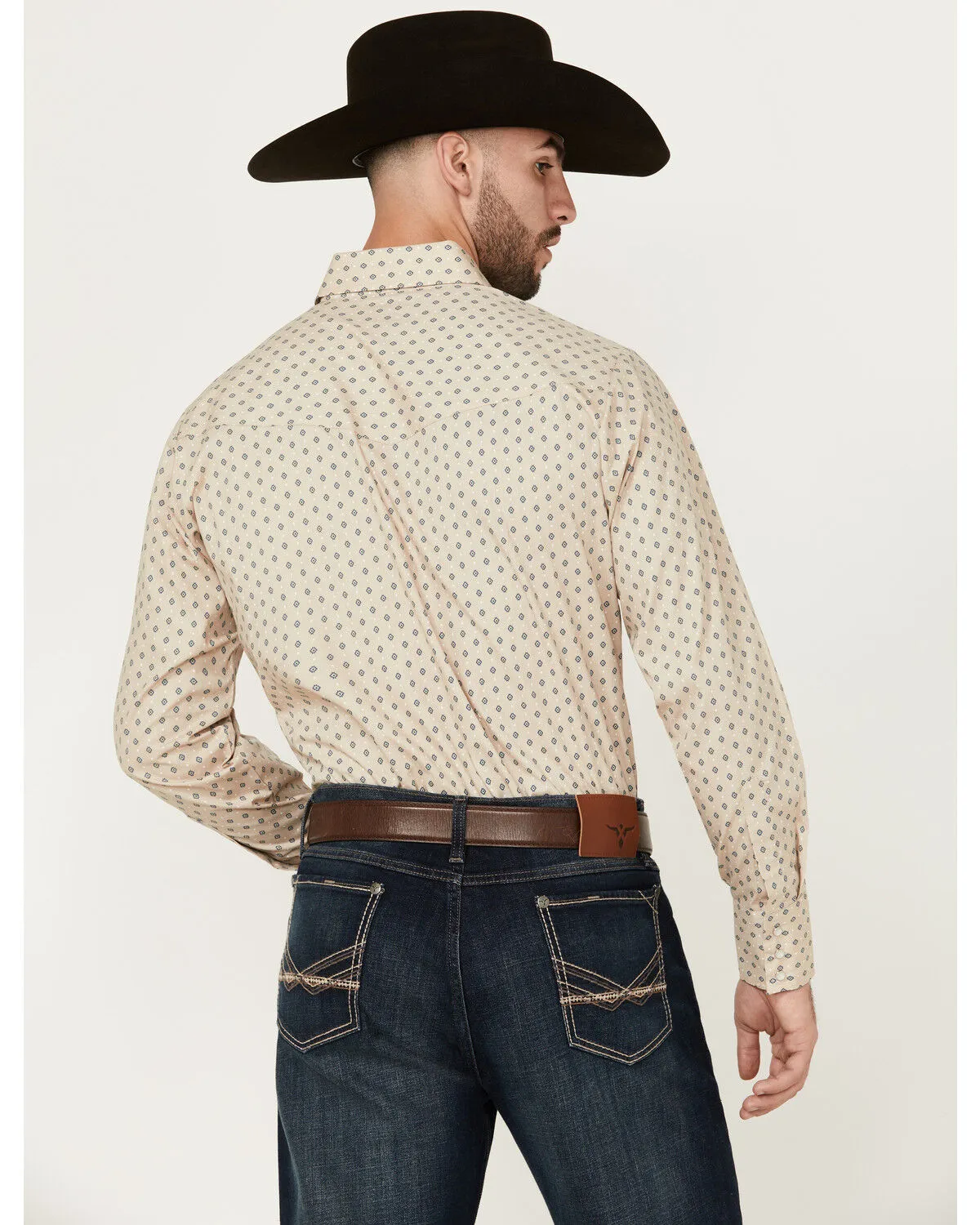 Product Name:  Ely Walker Men's Mini Southwestern Geo Print Long Sleeve Snap Western Shirt - Tall