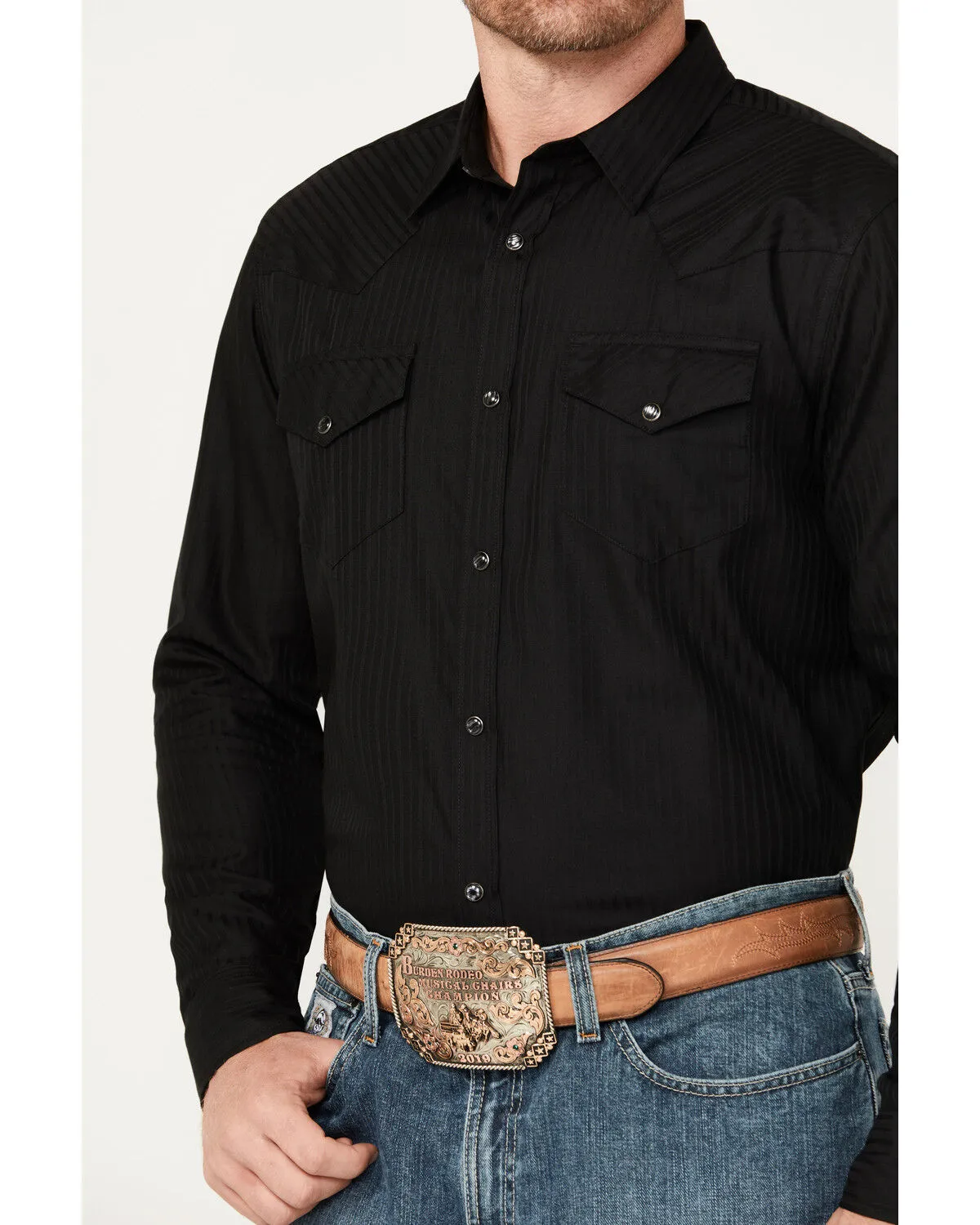 Product Name:  Gibson Men's Southside Satin Stripe Pearl Snap Western Shirt