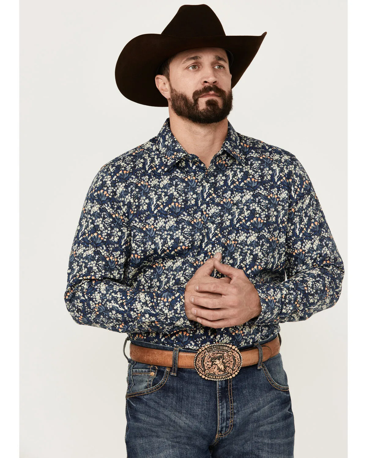 Product Name:  Gibson Trading Co Men's Shin Dig Floral Print Long Sleeve Button-Down Western Shirt