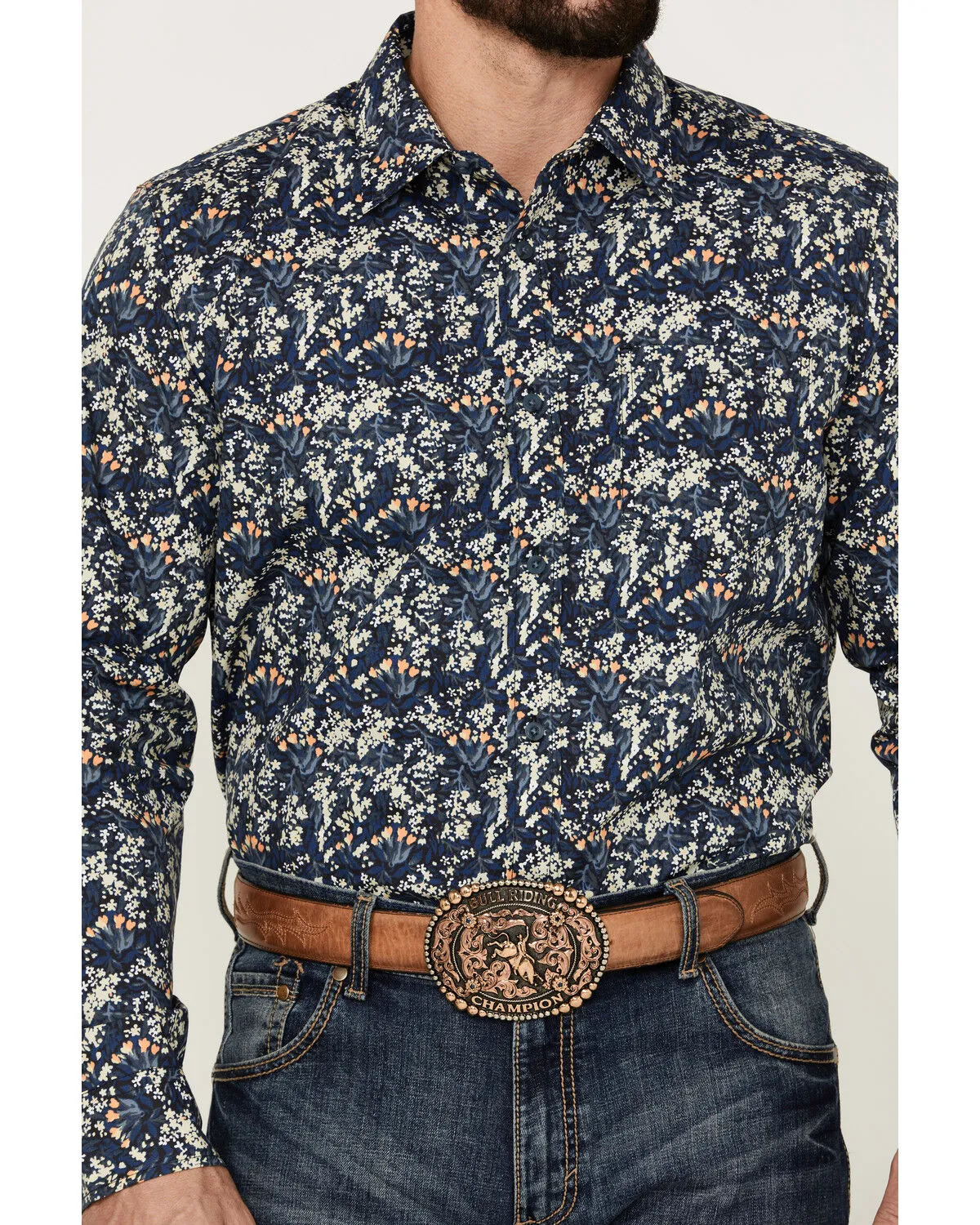 Product Name:  Gibson Trading Co Men's Shin Dig Floral Print Long Sleeve Button-Down Western Shirt